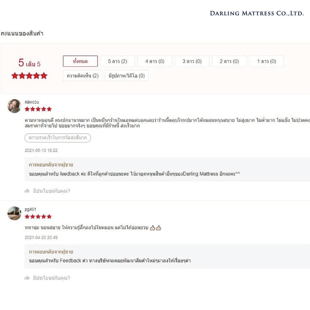 หมอนหนุน DARLING MATTRESS รุ่นขนห่านเทียมนาโนเจล